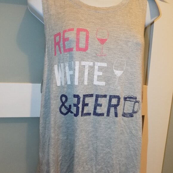Grayson/Threads Gray Red White & Blue Tank Top Size XL Women's NEW - Picture 2 of 3